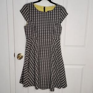 Maeve Fit & Flare Jacquard Cap Sleeve Dress